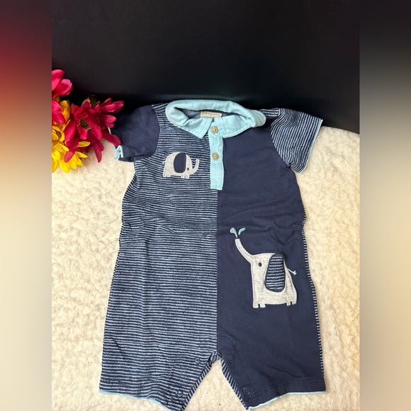 First Impressions Other - Macy’s First Impressions 18M Striped Elephant 🐘 One-piece Shorts